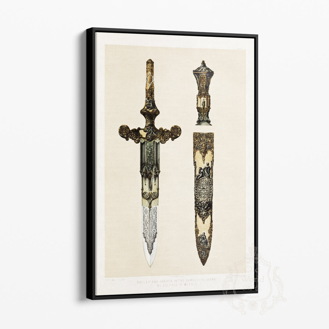 Ornate Dagger & Sheath Framed Canvas