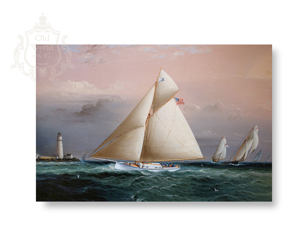 Yacht Race Off Boston Light Print