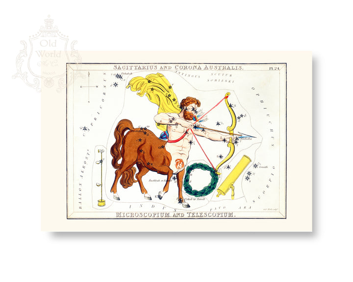 Sagittarius Zodiac Chart Print
