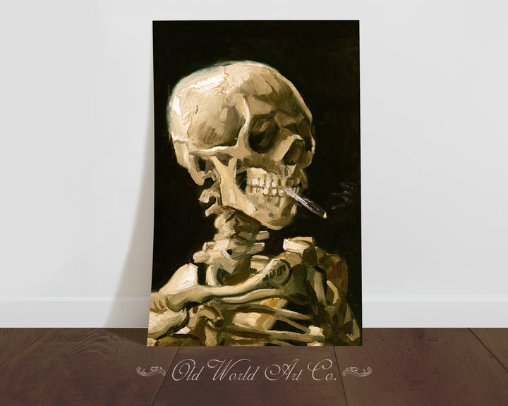 Skeleton with a Burning Cigarette Print