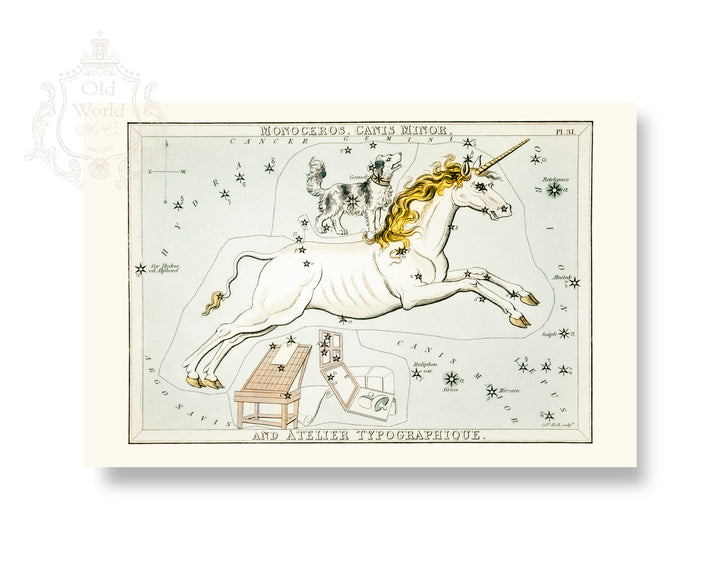 Celestial Unicorn Star Map Print