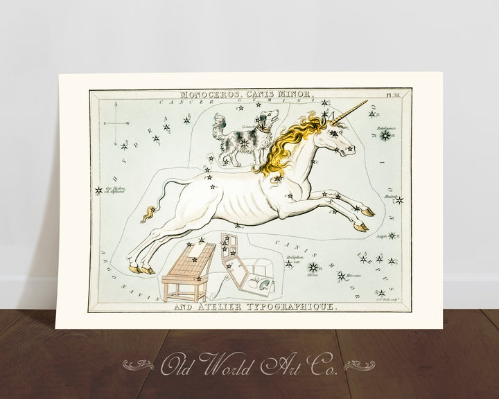 Celestial Unicorn Star Map Print