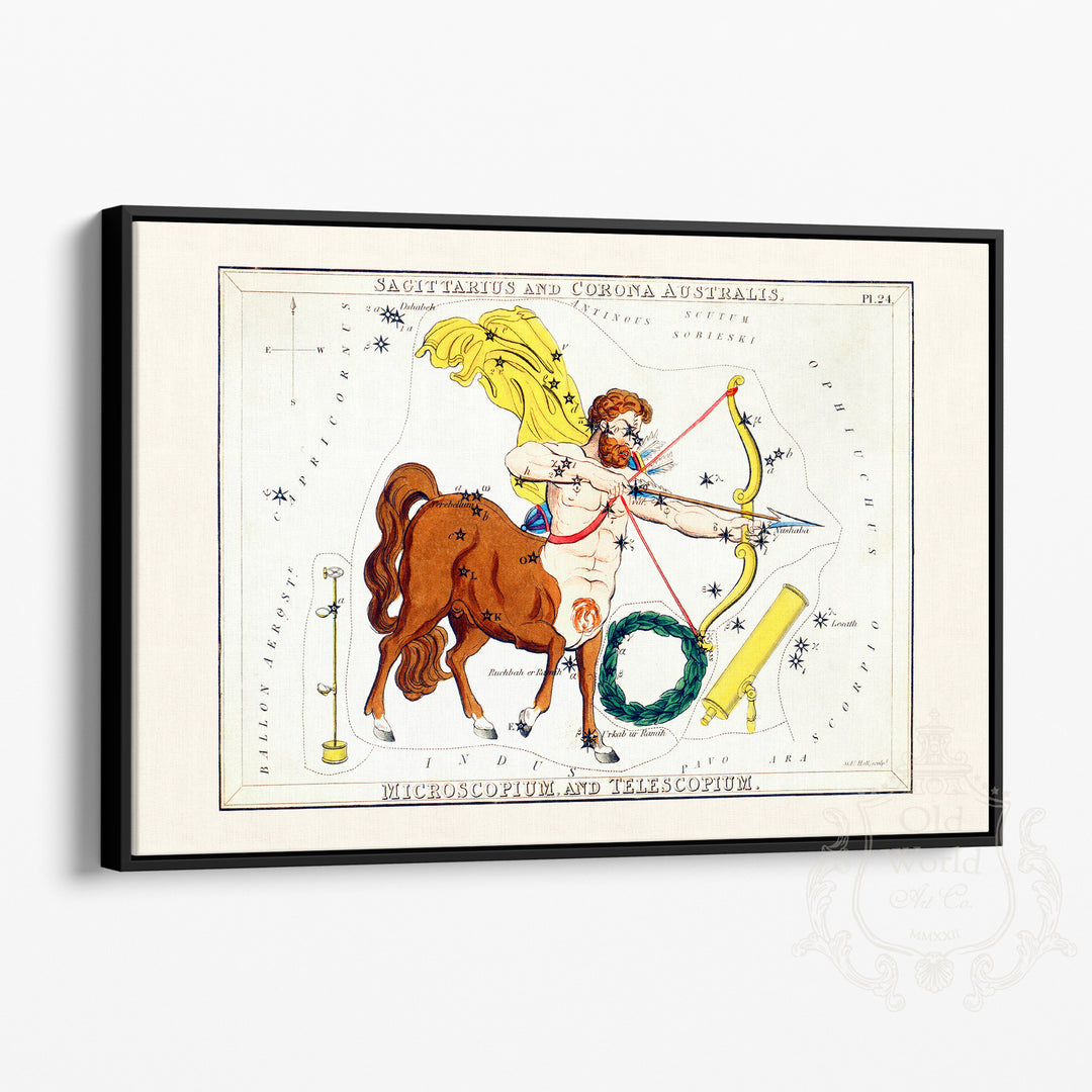 Sagittarius Zodiac Chart Framed Canvas