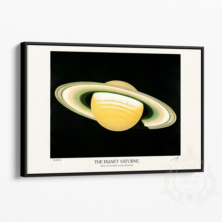 Saturn Chromolithograph Framed Canvas