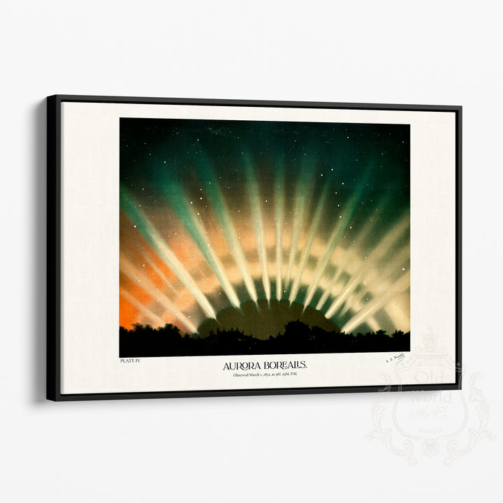 Aurora Borealis Chromolithograph Framed Canvas